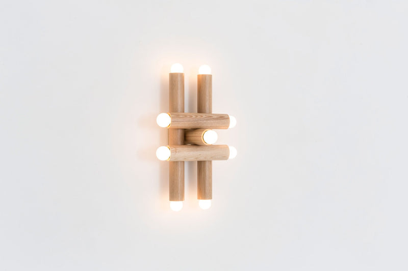 Hieroglyph Sconce - Workstead Wall Sconces - Natural Oak - Hewn Brass - HORNE