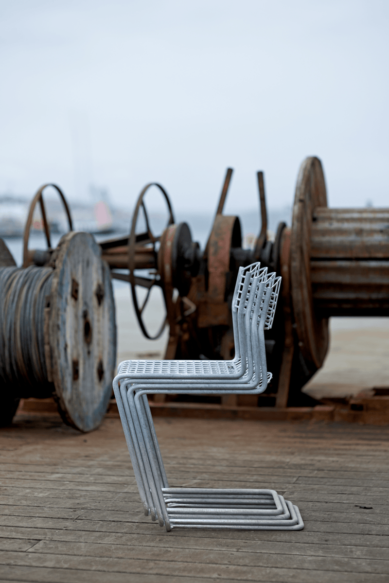 High Tech Chair - Grythyttan Stålmöbler - Chairs - Hot Galvanized Steel - HORNE