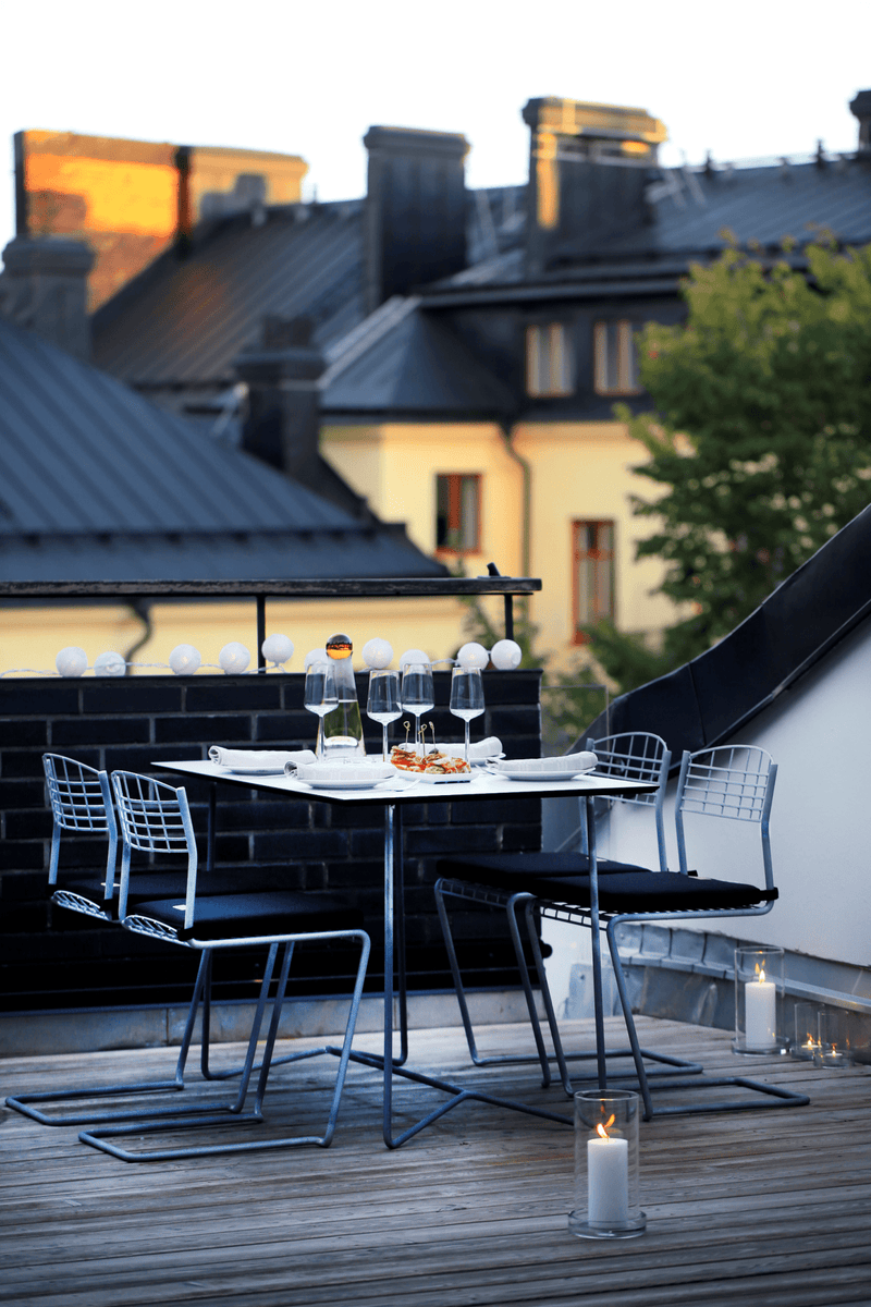 High Tech Table 110 - Grythyttan Stålmöbler - Tables - White Laminate with Hot Galvanized Base - HORNE