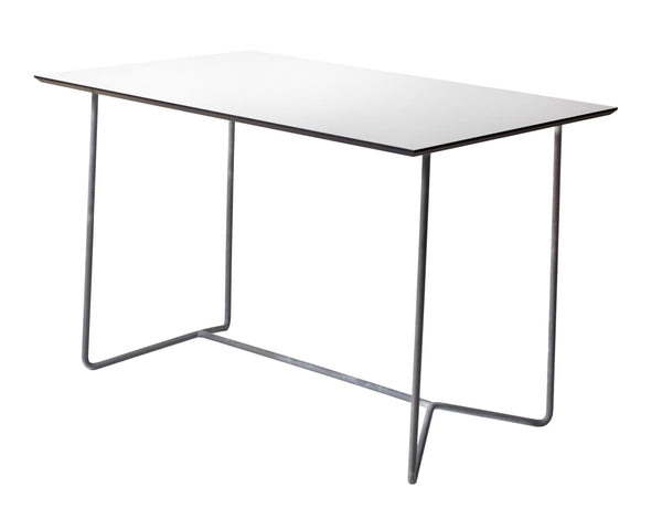 High Tech Table 110 - Grythyttan Stålmöbler - Tables - White Laminate with Hot Galvanized Base - HORNE