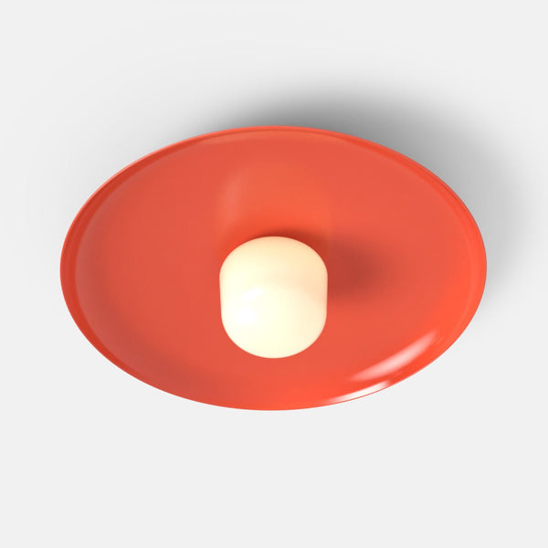 Hoist Flush Mount - Large Shade - RBW Lighting - Vermilion - Large Glass Diffuser - 2700K (warm white) - HORNE