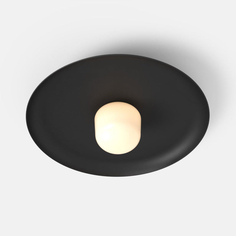 Hoist Flush Mount - Large Shade - RBW Lighting - Cream White - Small Glass Diffuser - 2700K (warm white) - HORNE