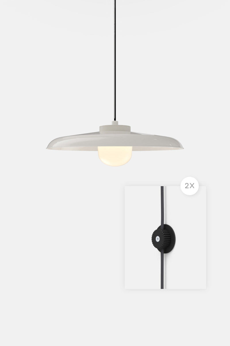 Hoist Pendant Plug - In - Large Glass Diffuser - Large Shade - RBW Lighting - Cream White - Cream White - 2700K (warm white) - HORNE