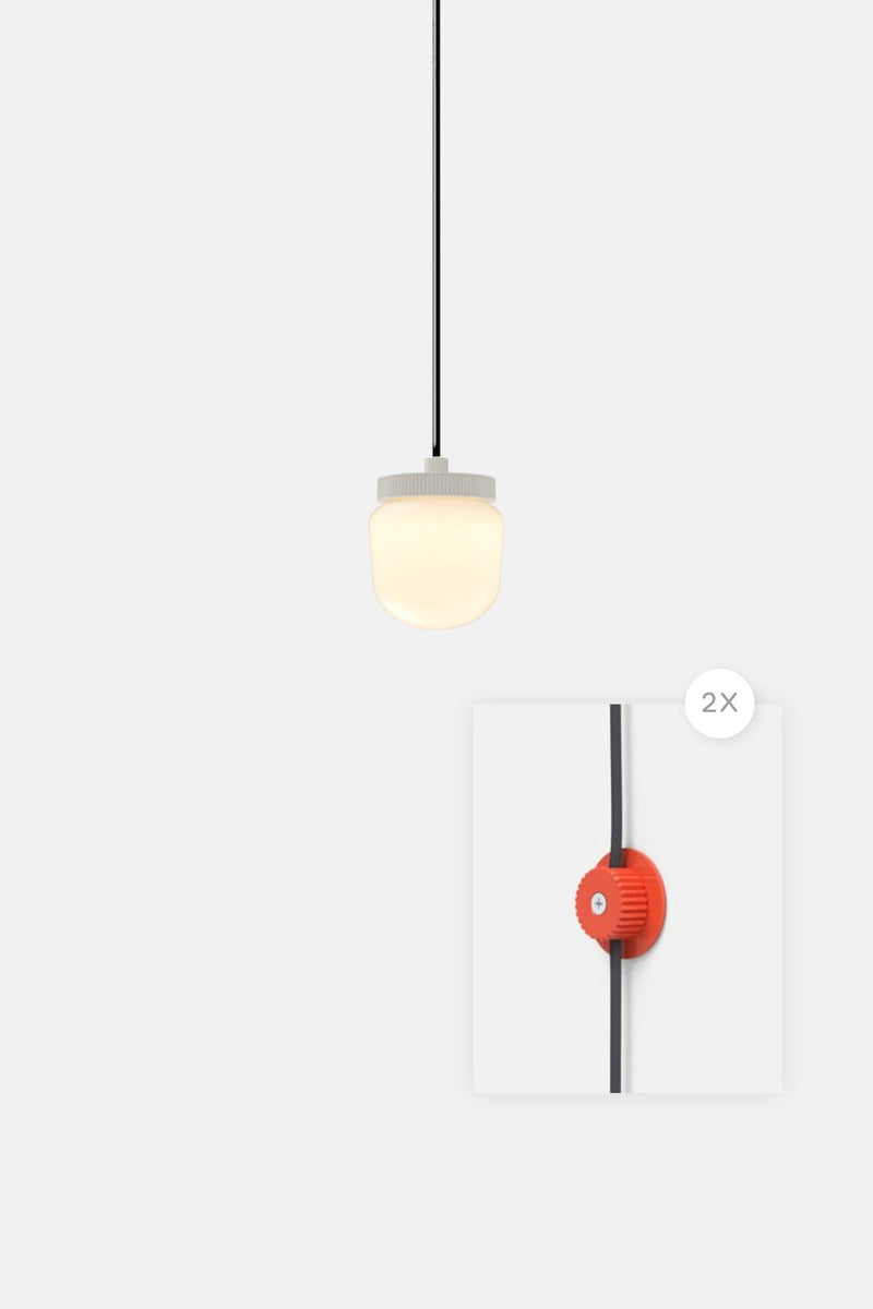 Hoist Pendant Plug - In - Large Glass Diffuser - No Shade - RBW Lighting - Cream White - Cream White - 2700K (warm white) - HORNE