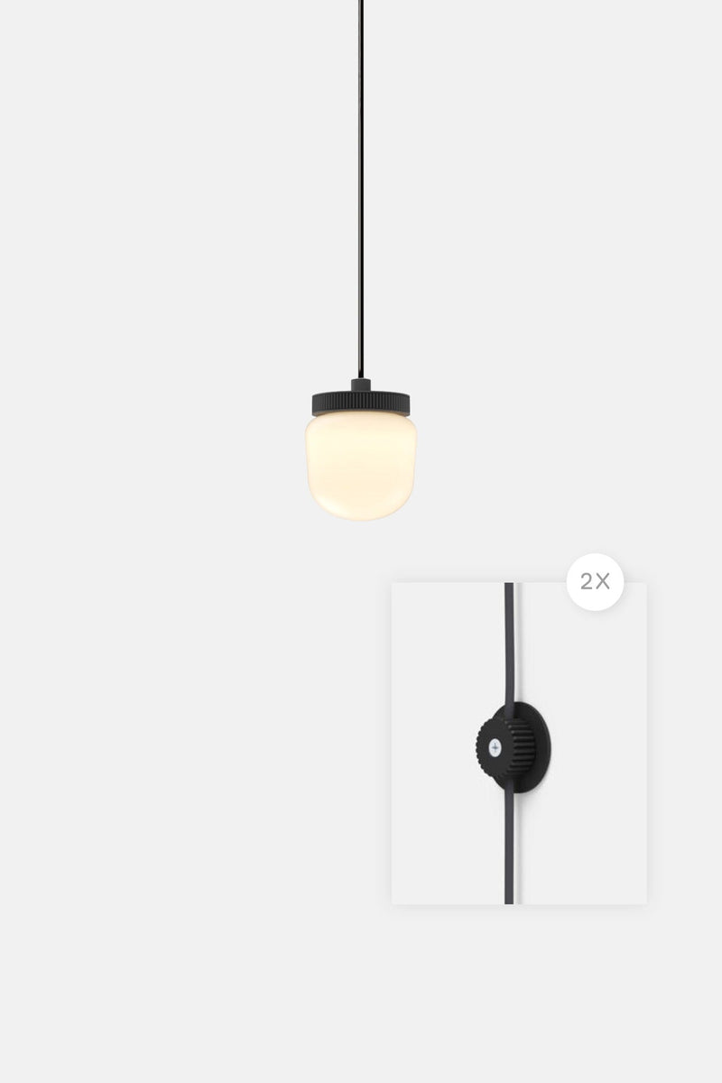 Hoist Pendant Plug - In - Large Glass Diffuser - No Shade - RBW Lighting - Cream White - Cream White - 2700K (warm white) - HORNE