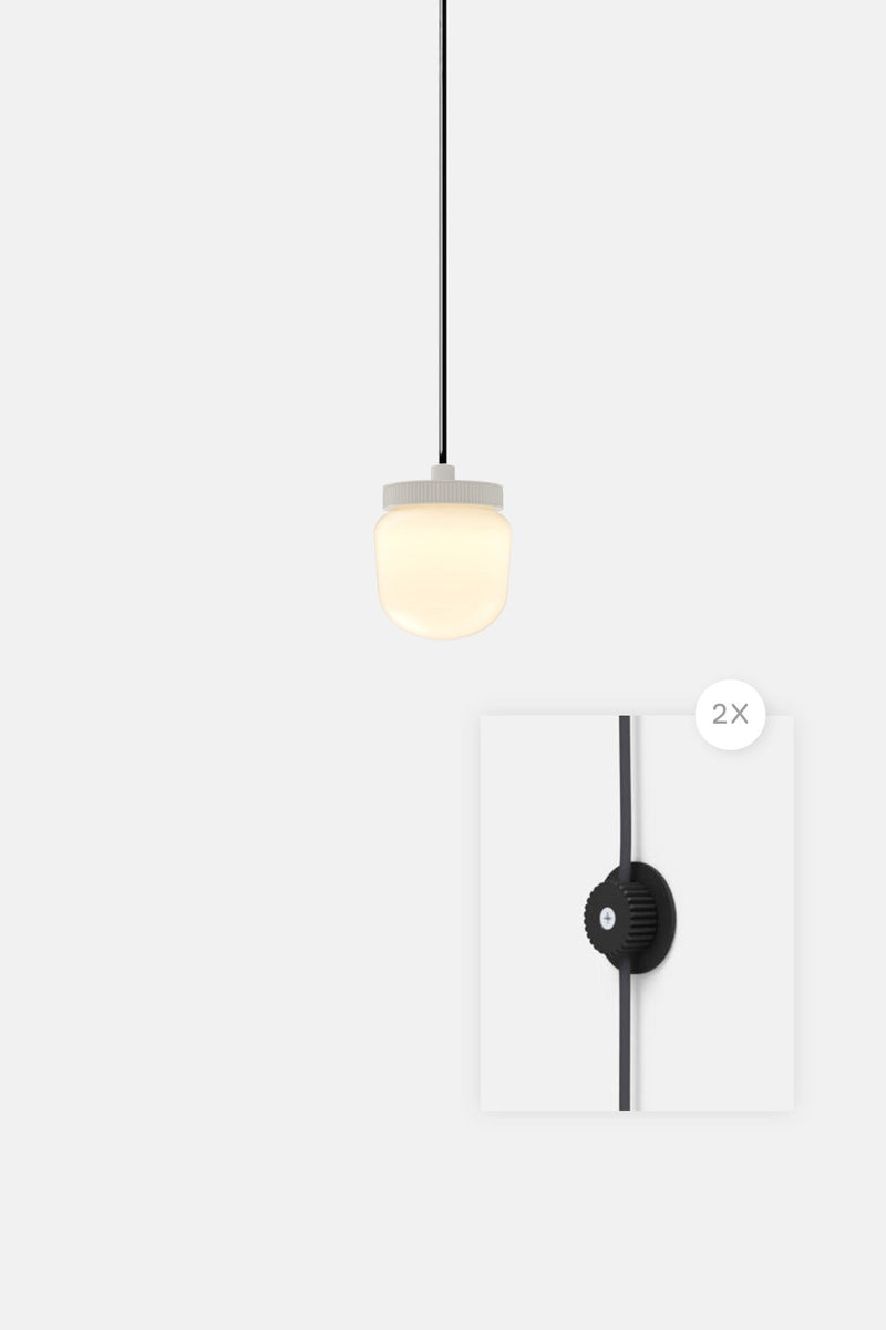 Hoist Pendant Plug - In - Large Glass Diffuser - No Shade - RBW Lighting - Cream White - Cream White - 2700K (warm white) - HORNE