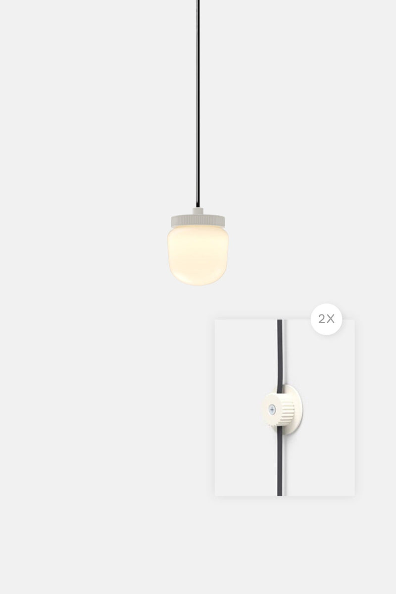 Hoist Pendant Plug - In - Large Glass Diffuser - No Shade - RBW Lighting - Cream White - Cream White - 2700K (warm white) - HORNE