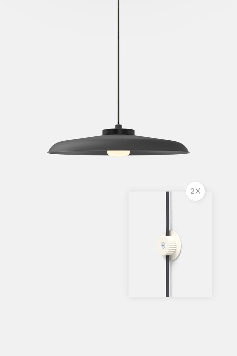 Hoist Pendant Plug - In - Small Glass Diffuser - Large Shade - RBW Lighting - Cream White - Cream White - 2700K (warm white) - HORNE