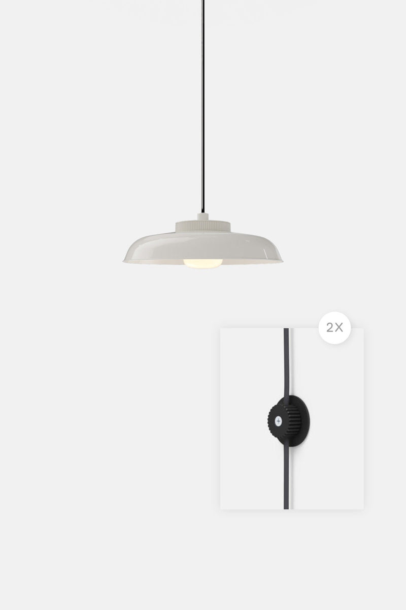 Hoist Pendant Plug - In - Small Glass Diffuser - Medium Shade - RBW Lighting - Cream White - Cream White - 2700K (warm white) - HORNE
