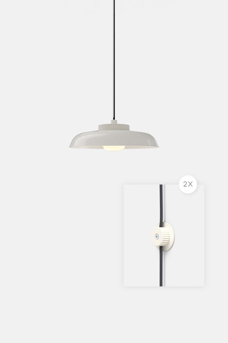 Hoist Pendant Plug - In - Small Glass Diffuser - Medium Shade - RBW Lighting - Cream White - Cream White - 2700K (warm white) - HORNE