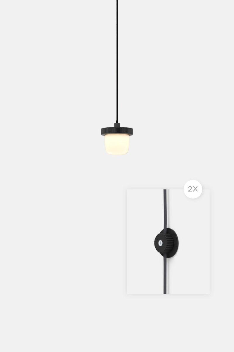 Hoist Pendant Plug - In - Small Glass Diffuser - No Shade - RBW Lighting - Cream White - Cream White - 2700K (warm white) - HORNE
