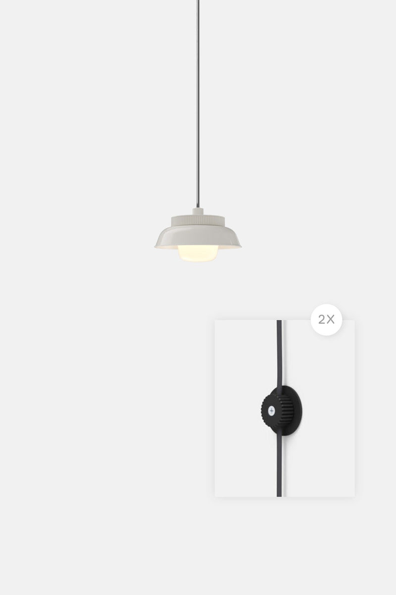 Hoist Pendant Plug - In - Small Glass Diffuser - Small Shade - RBW Lighting - Cream White - Cream White - 2700K (warm white) - HORNE