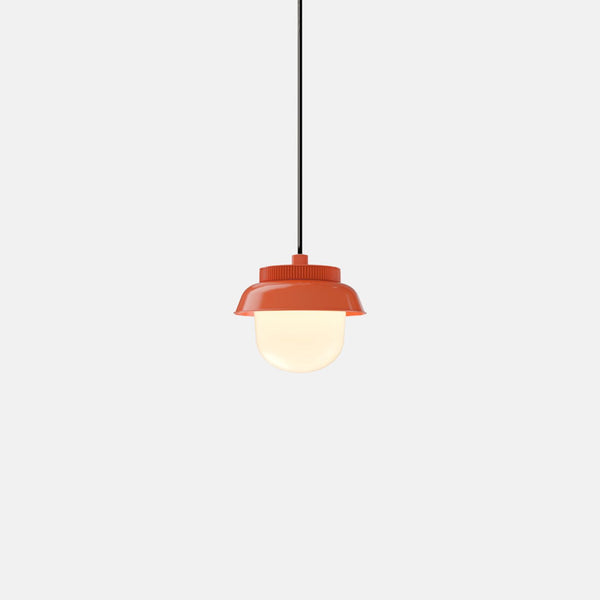 Hoist Pendant - Small Shade - RBW Lighting - Vermilion - Large Glass Diffuser - 2700K (warm white) - HORNE