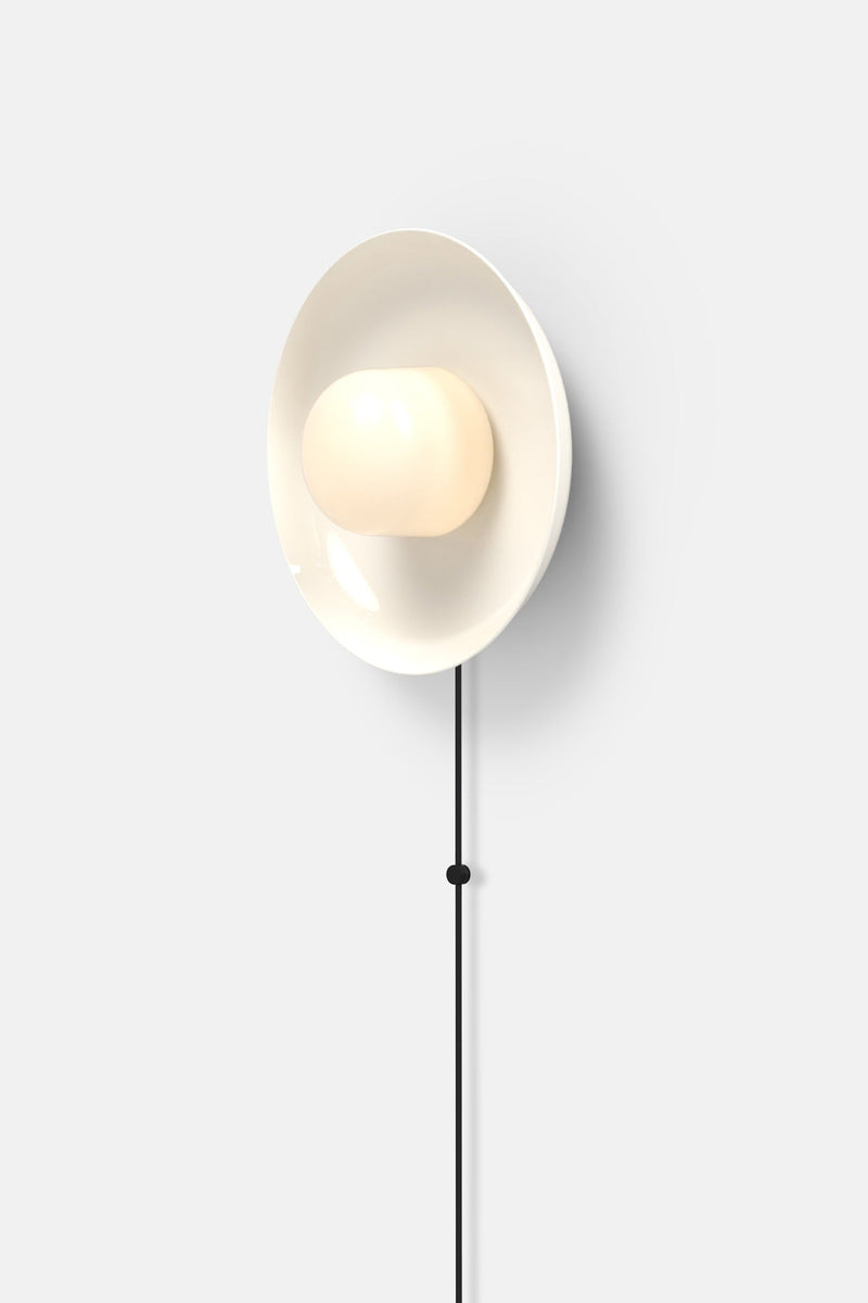 Hoist Sconce Corded - Large Glass Diffuser - Medium Shade - RBW Lighting - Cream White - Corded Plug - in (Back) / 120V Input - 2700K (warm white) - HORNE