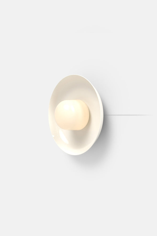 Hoist Sconce Corded - Large Glass Diffuser - Medium Shade - RBW Lighting - Cream White - Corded Plug - in (Back) / 120V Input - 2700K (warm white) - HORNE