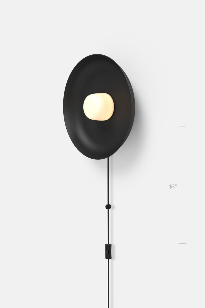 Hoist Sconce Corded - Small Glass Diffuser - Medium Shade - RBW Lighting - Cream White - Corded Plug - in (Back) / 120V Input - 2700K (warm white) - HORNE