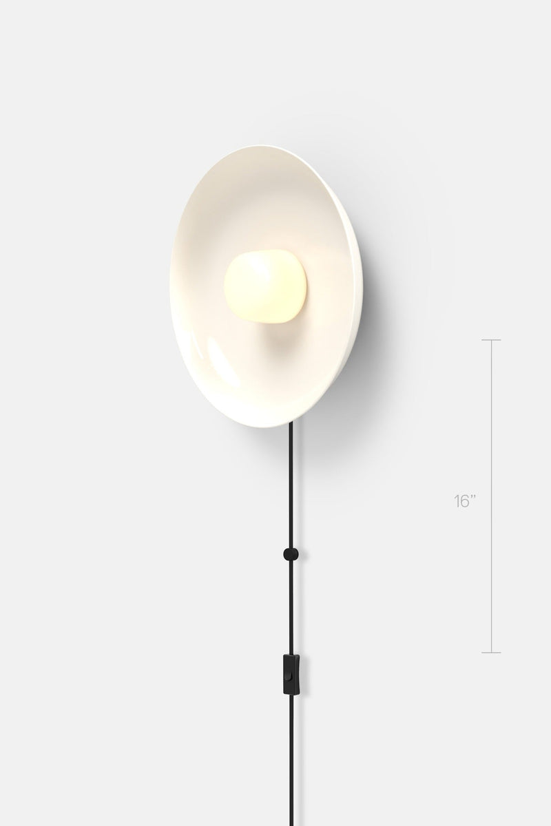 Hoist Sconce Corded - Small Glass Diffuser - Medium Shade - RBW Lighting - Cream White - Corded Plug - in (Back) / 120V Input - 2700K (warm white) - HORNE