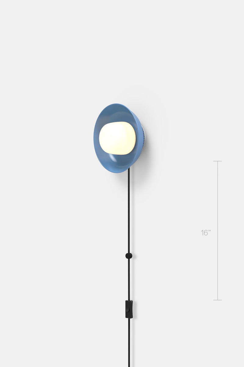 Hoist Sconce Corded - Small Glass Diffuser - Small Shade - RBW Lighting - Cream White - Corded Plug - in (Back) / 120V Input - 2700K (warm white) - HORNE