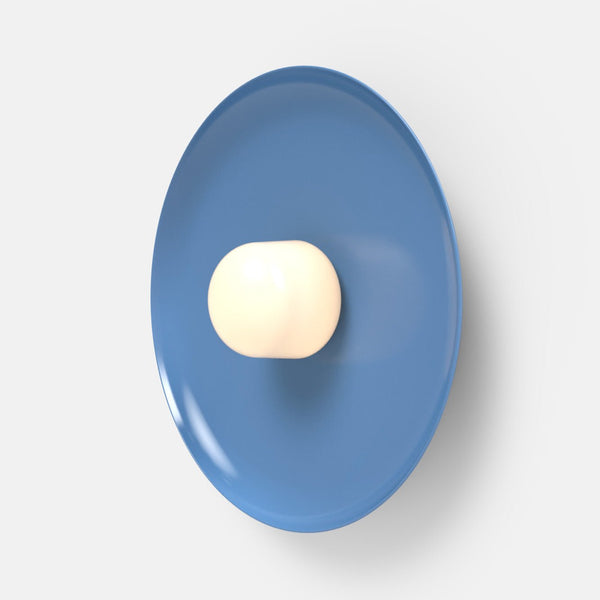 Hoist Sconce - Large Shade - RBW Lighting - Blue Gloss - Large Glass Diffuser - 2700K (warm white) - HORNE