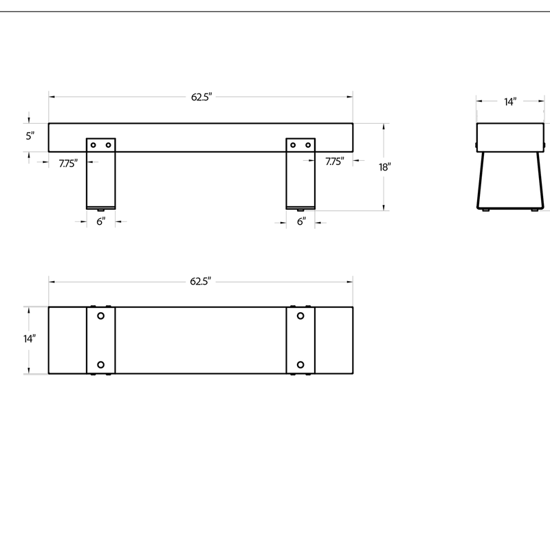Industrial Bench - Urbia Stools + Benches + Ottomans - HORNE