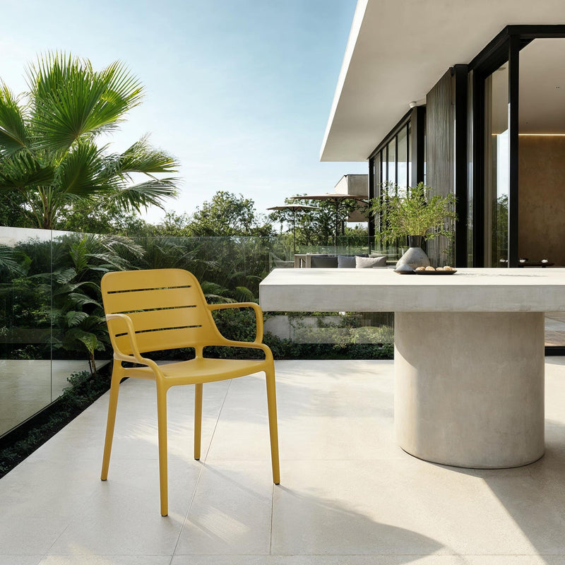 Jasper Outdoor Stacking Armchair - Set of 4 - Urbia Chairs - Army Green - HORNE