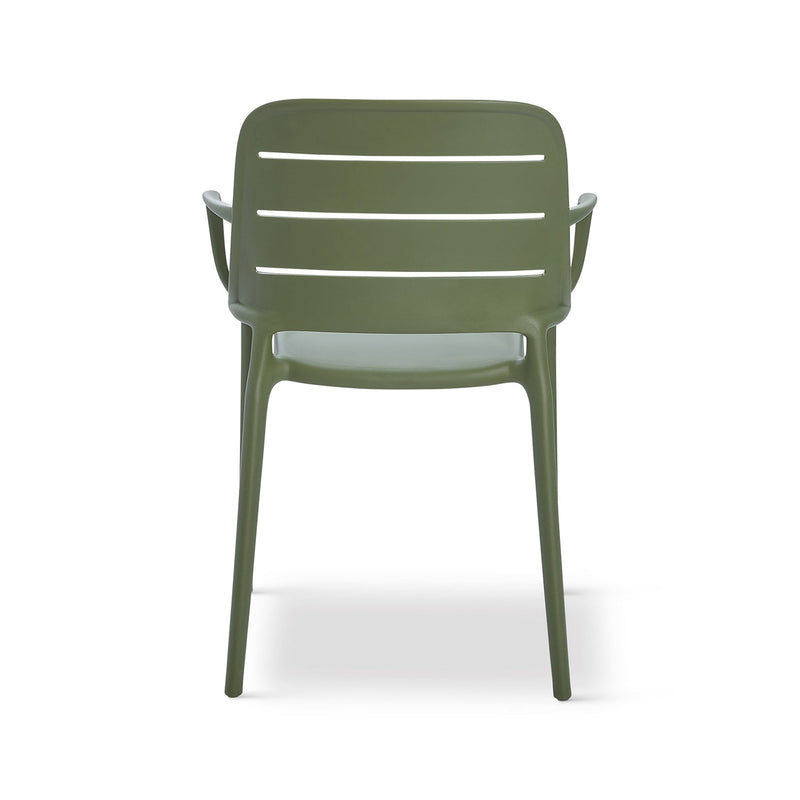 Jasper Outdoor Stacking Armchair - Set of 4 - Urbia Chairs - Army Green - HORNE