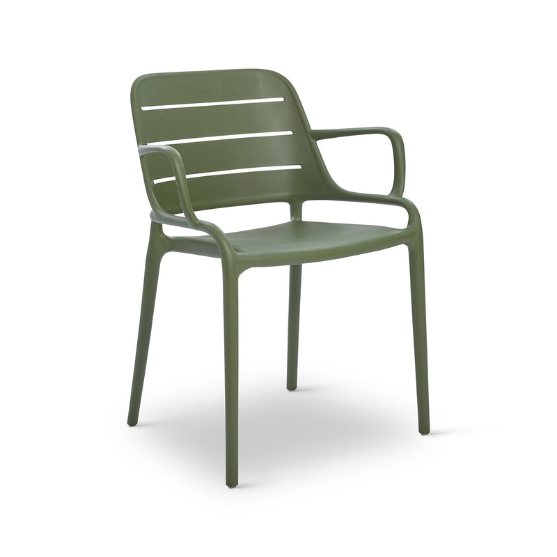 Jasper Outdoor Stacking Armchair - Set of 4 - Urbia Chairs - Army Green - HORNE