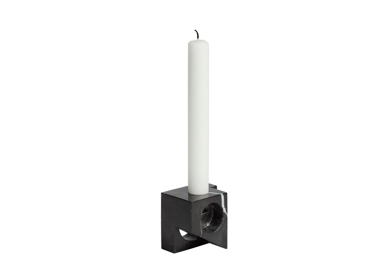 Jeu De Dés 2 Candle Holder - Woud Candle Holders - Black - HORNE