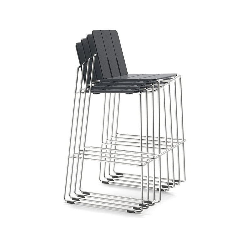Keene Bar Stool - Loll Designs Outdoor Furniture - Charcoal Grey - Stainless Steel - HORNE