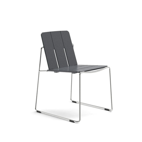 Keene Dining Chair - Loll Designs Outdoor Furniture - Charcoal Grey - Stainless Steel - HORNE