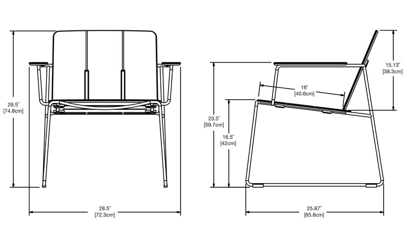 Keene Lounge Chair - Loll Designs Outdoor Furniture - Charcoal Grey - Stainless Steel - HORNE