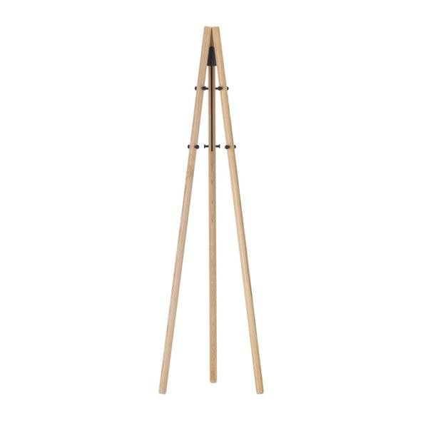 Kiila Coat Stand by Alvar Aalto - Artek Coat + Key Racks - Natural Lacquered & Hooks Black - HORNE