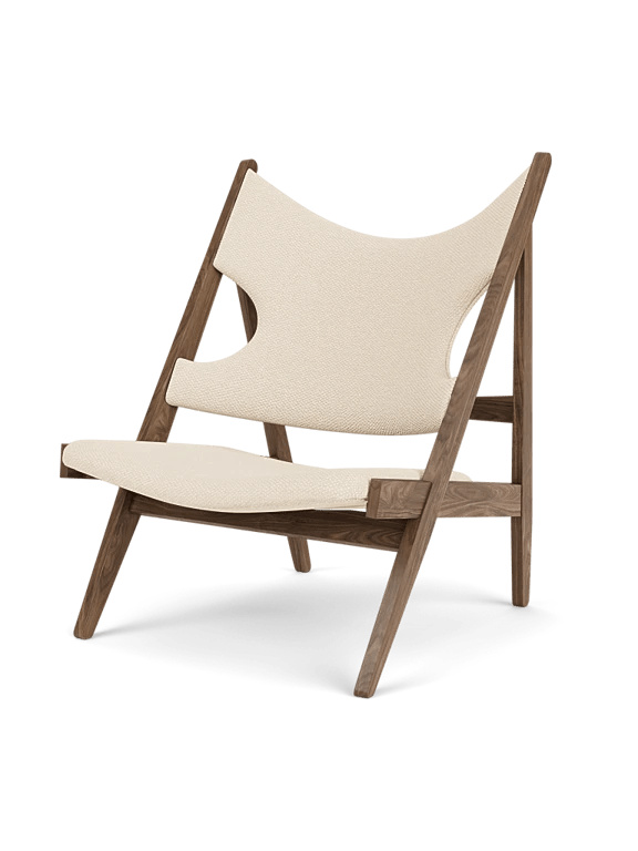 Knitting Lounge Chair - Leather & Fabric - Audo Copenhagen Chairs - Natural Oak with Dunes Cognac Leather - HORNE