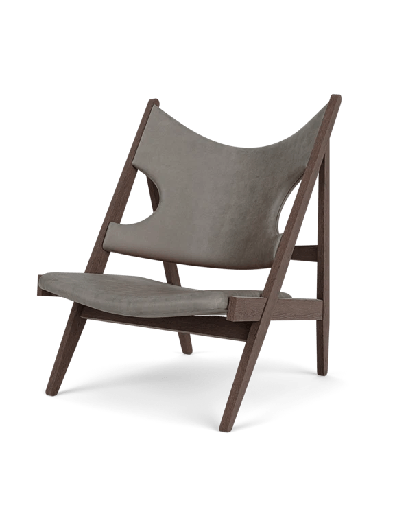 Knitting Lounge Chair - Leather & Fabric - Audo Copenhagen Chairs - Natural Oak with Dunes Cognac Leather - HORNE