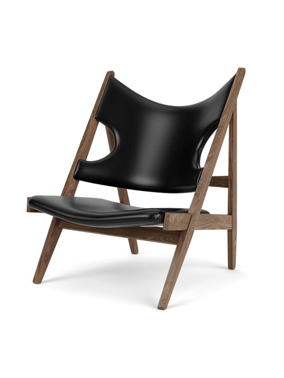 Knitting Lounge Chair - Leather & Fabric - Audo Copenhagen Chairs - Natural Oak with Dunes Cognac Leather - HORNE