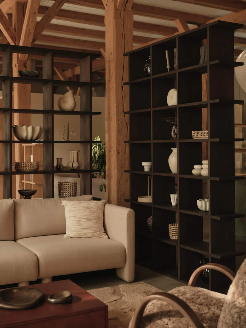 Kona Bookcase - 3x6 - Ferm Living Shelving - Dark Stained - HORNE