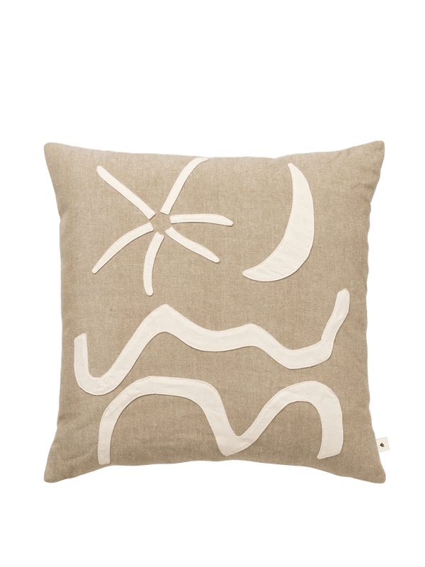 Kove Applique Cushion - Ferm Living Bedding + Pillows - Tan - HORNE