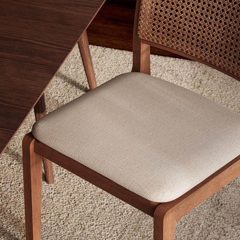 Larissa Cane Side Chair - Urbia Chairs - Harvest Jute Ebano - HORNE