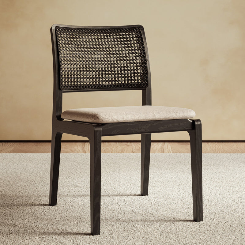 Larissa Cane Side Chair - Urbia Chairs - Harvest Jute Ebano - HORNE