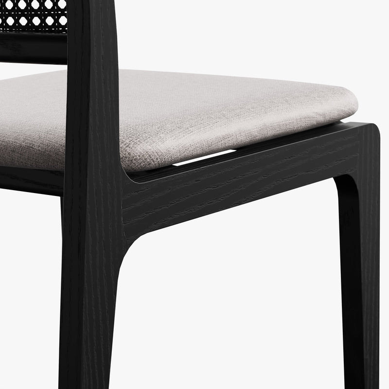 Larissa Cane Side Chair - Urbia Chairs - Harvest Jute Ebano - HORNE