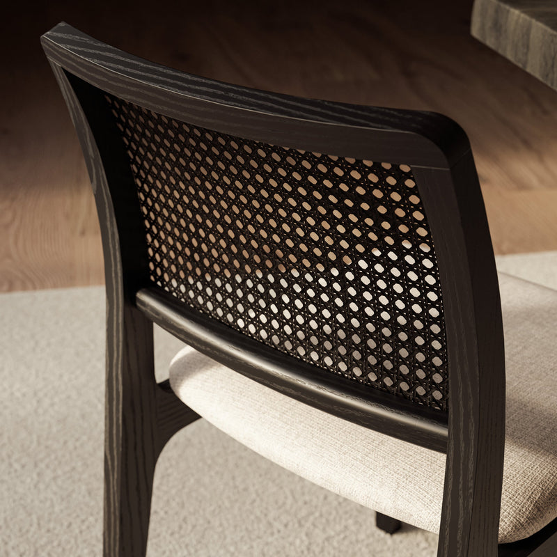 Larissa Cane Side Chair - Urbia Chairs - Harvest Jute Ebano - HORNE