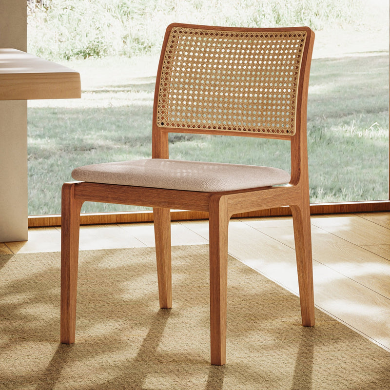 Larissa Cane Side Chair - Urbia Chairs - Harvest Jute Ebano - HORNE