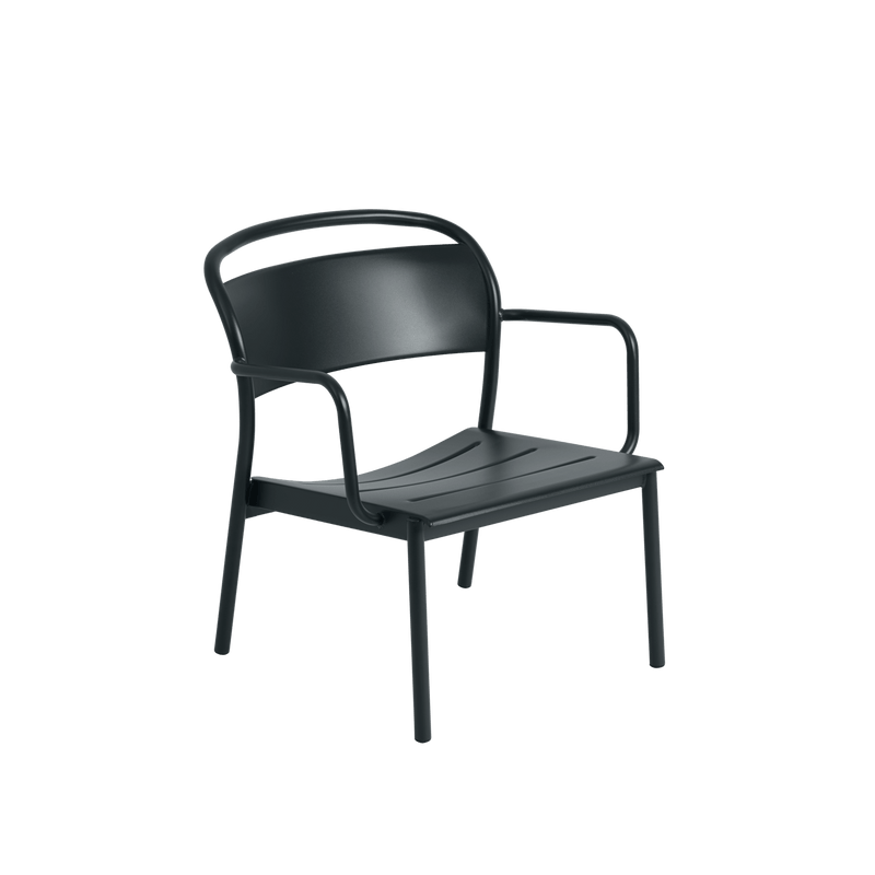 Linear Steel Lounge Armchair - Muuto Chairs - Anthracite Black - HORNE
