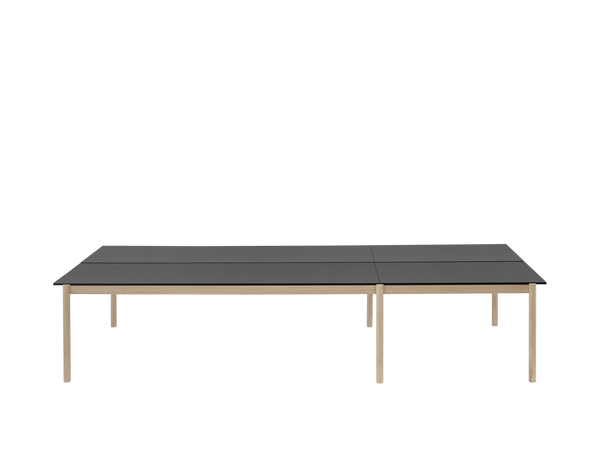 Linear System Table - Configuration - Muuto Tables + Desks - Con 1 - Black Nanolaminate/Black/ABS:Oak - HORNE