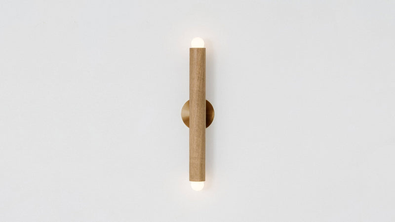 Lodge Linear ADA Sconce - Workstead - Wall Sconces - Natural Oak - Hewn Brass - HORNE