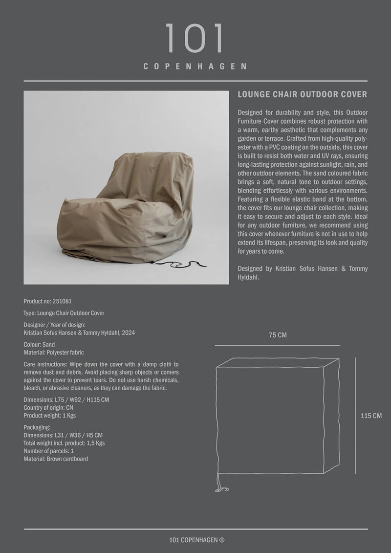 Lounge Chair Outdoor Cover - 101 Copenhagen Chairs - HORNE