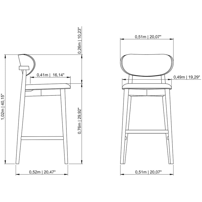 Lucia Bar Stool - Urbia Stools + Benches + Ottomans - Jute - Ebano - HORNE