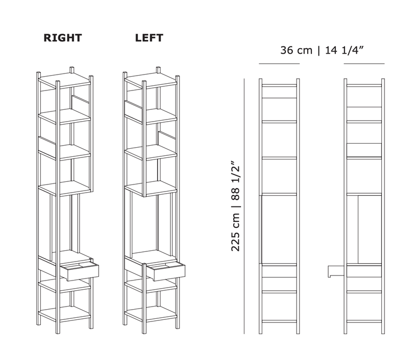 Lungangolo Shelf - Karakter - Shelving - Black Oak - Left - Handed - HORNE