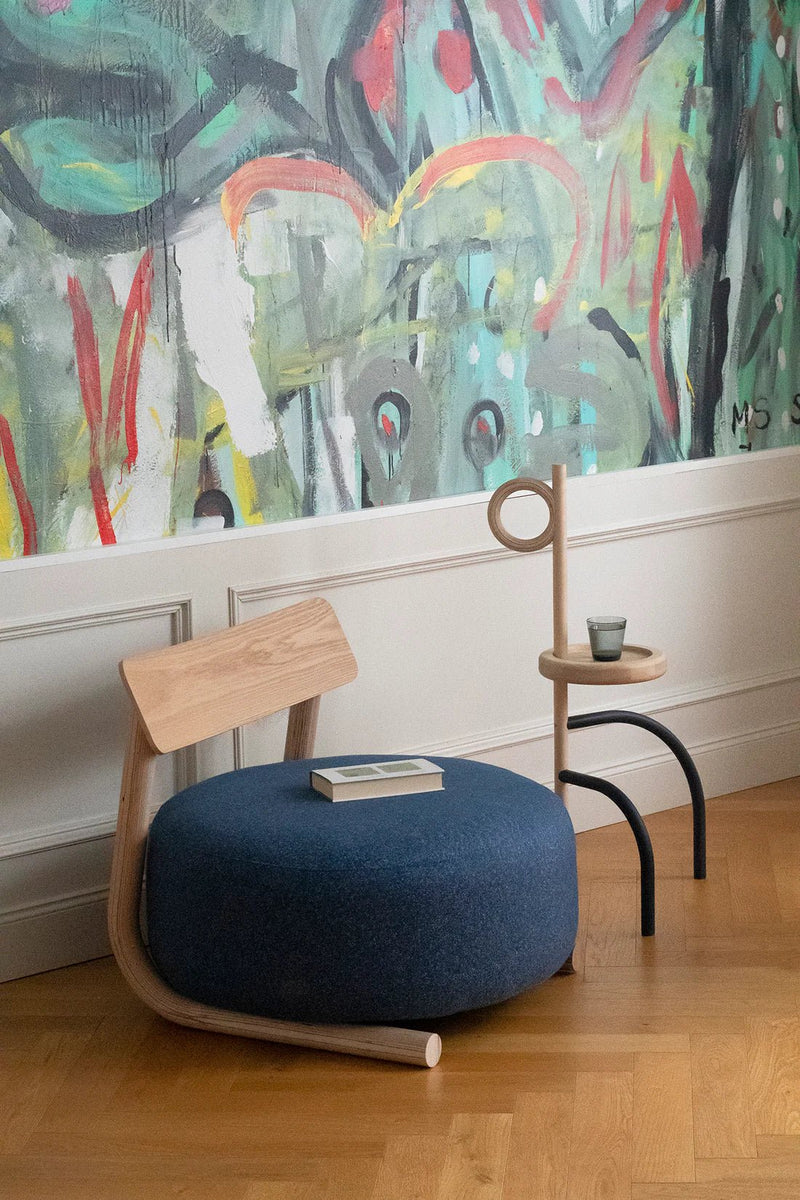 Maamuna Lounge Chair - Made By Choice Chairs - Natural Oak & Blue - HORNE