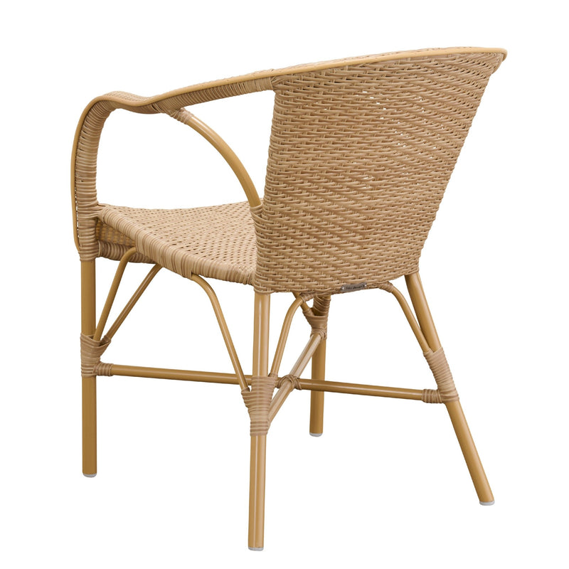 Madeleine Outdoor Dining Armchair - Sika Design - Outdoor Furniture - Almond Frame/ Black with White Dots - HORNE